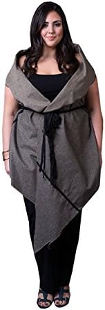 Yona New York-Women's Plus Size Textured Wrap Shawl (3X)