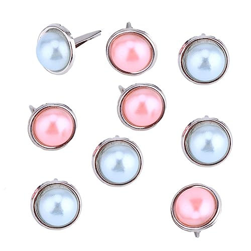CORHAD 100Pcs Mini Brads Decorative Fasteners for Crafting Random Color Pearl Design for Scrapbooking and DIY Projects Durable and Easy to Use Random Color