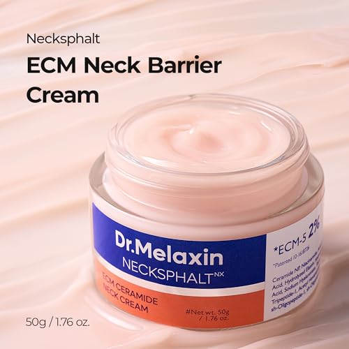 Dr.Melaxin Necksphalt Firming Cream with ECM-5 20,000ppm, Firming & Lifting Neck Cream for Wrinkles & Sagging Skin, Ceramide & Collagen for Elasticity & Radiant Glow, 1.76 fl.oz