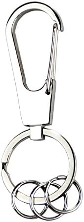 ArtiGifts Stainless Steel Motorcycle Keychain - Heavy Duty Car Key Chain (Three Detachable Mini Rings) with Gift Box for Men and Women