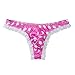 iEFiEL Men's Soft Satin Polka Dot Ruffled Extra Frilly Thong Sissy Underwear Tanga Panties Rose Lace Polka Dots Medium