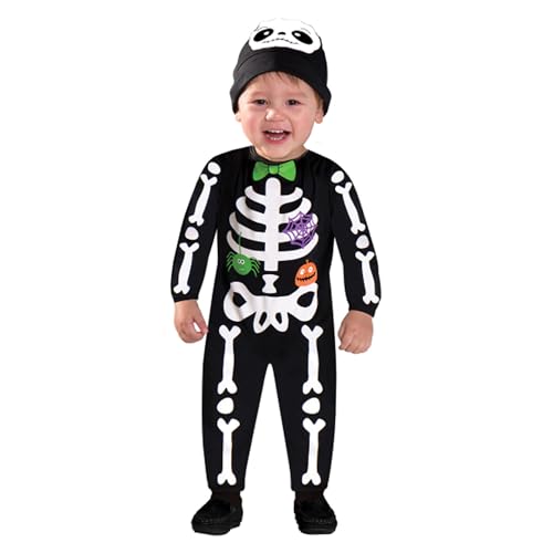 amscan 9903879 - Disfraz de esqueleto embrujado, disfraz de esqueleto embrujado, para Halloween (edad 1-2 anos)