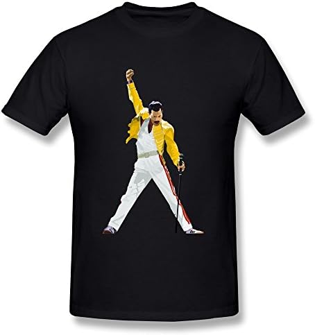 JUJ Rock Band Queen Freddie Mercury Men's Short Sleeve Shirt Black XX-Large