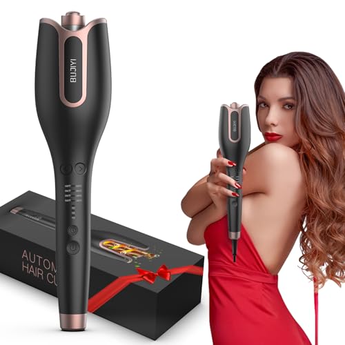 BUJIYI Automatic Curling Iron, Large Curls, with 4 Adjustable Temperatures, Quick Heating, Long-Lasting Hairstyle, Black