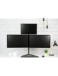 VIVO soporte para monitor de computadora, soporte resistente ajustable triple para monitores de hasta 27 pulgadas.
