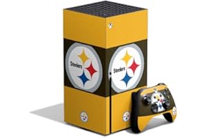 Skinit Decal Gaming Skin Compatible with Xbox Series X Bundle - Officially Licensed NFL Pittsburgh Steelers Zone Block Design