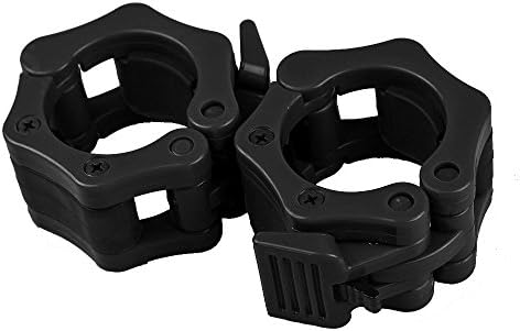 Lukher Pair of 2 Inch ABS Olympic Barbell Locking for Professional Gymmers with Quick Release Secure Snap Latch For 2-Inch Diameter Size Olympic Collars Bars Set Of 2 Clamps (Black)