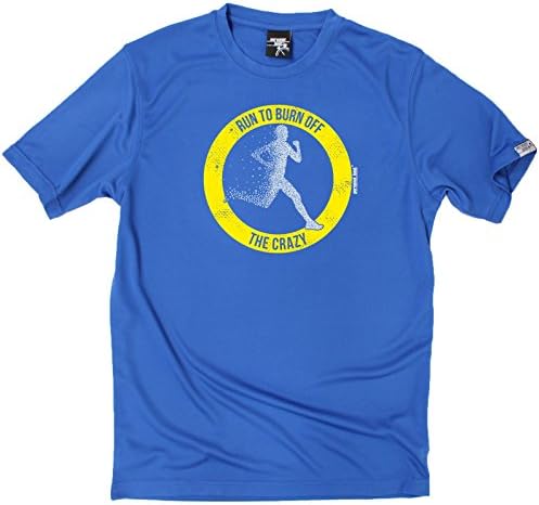 Men's Personal Best - Run To Burn Off The Crazy - Premium Dry Fit Breathable Sports T-SHIRT - Running jogging fitness gym tee top t shirt fashion clothing accessories