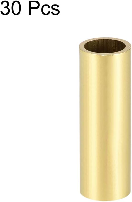 sourcing map Brass Round Tube, 10mm OD 1mm Wall Thickness 30mm Length Seamless Pipe Tubing for DIY Crafts 30 Pcs - Image 3