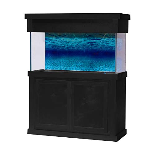 RJ ENTERPRISES Birch Modern 60″X24″ Black 32″ Tall Aquarium Stand fits150 Gal & Birch Modern 60″X24″ Black 10″ Tall Canopy fits150 Gal(Tank NOT Included)