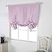 Deconovo Solid Color Rod Pocket Curtain Tie Up Curtains Small Window Curtains for Kids Room Pink Lavender 46W x 63L One Drape