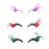 KLOUD City® 3 Pairs Different Deluxe Party Stage Feather False Eyelashes Eye Lashes