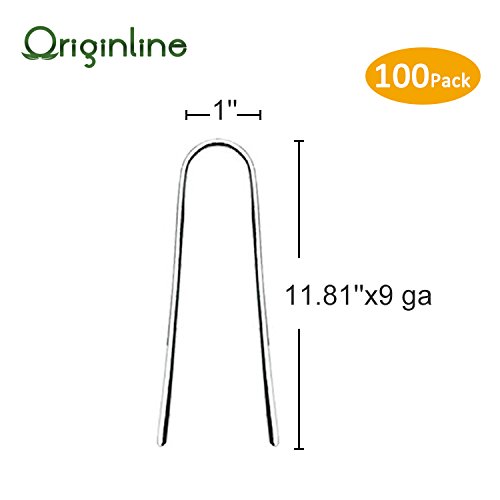 Originline 11.81" High Garden Pin,Landscape Staples Fabric Stake Pins,Weed Ground Cover Pegs,100Pack