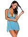 Avidlove Women Lace Halter Babydoll Lingerie Sexy See Through Strap Chemise Sleepwear with G-String