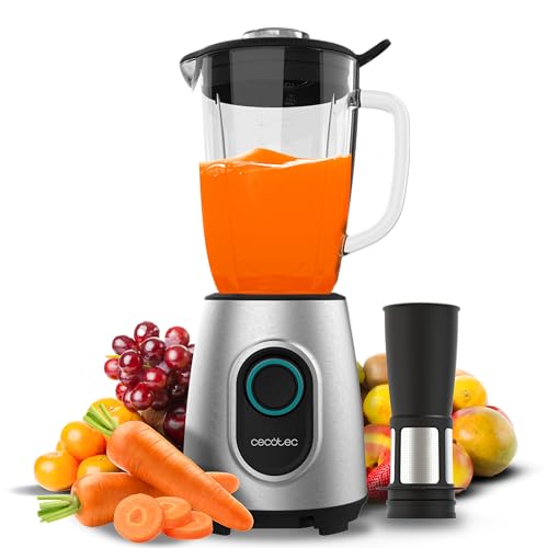 Cecotec Standmixer Power Black Titanium 2000MAX Inox Pro. 1800W, 27800 RPM, 8 Titan-Schwarz-Klingen, 1.8L Glasbehälter, 2 Geschwindigkeiten, Pulse, Eiszerkleinerer