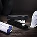 Zodaca [Wave Design] Soft Touch Desk Stapler, 15 Sheets Capacity, Black Wave