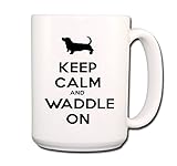 Basset Hound Keep Calm and Waddle On Coffee Tea Mug 15 oz