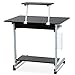 Yaheetech Mobile Computer Desks with Keyboard Tray, Printer Shelf and Monitor Stand Small Space Home Office Furniture, Black