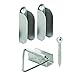 Prime-Line PL 7760 4 Top, 2 Bottom Hangers and Latches with Screws, Mill Finish (1 Set)