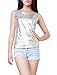 Allegra K Women's Halloween Shiny Party Club Cami Sparkly Metallic Tank Top X-Small Silver