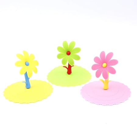 VEIREN 3 piezas flores antipolvo silicona tazas de café fundas ...