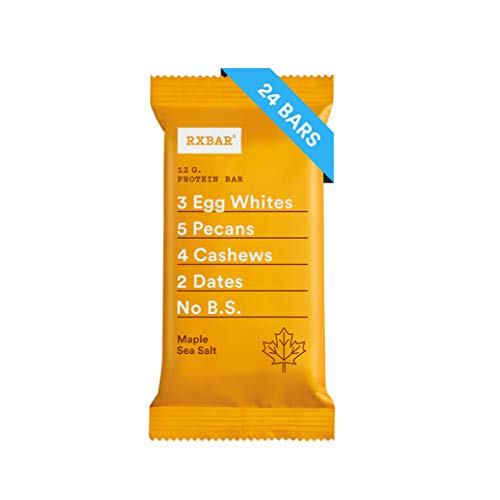 RXBAR Real Food Protein Bar, Maple Sea Salt, Gluten Free, 1.83oz Bars, 24 Count