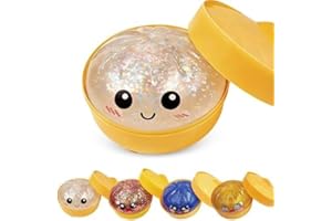 Glitter Dumpling Squishies Box, Glitter Dumplings Squishiest Toy with Steamer Box, Soft Squeeze Decompression Dough, Dumpling