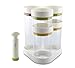 Home and Above 5 Piece Vacuum Food Container Set in Rotating Carousel with Vacuum Pump, Seals in Freshness, Saves Chips, Cookies and More for Weeks, Saves Space, Organizes Kitchen Clutter
