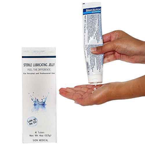 Personal Lubricant for Women, Men, Couples, Clinics Use. Professional Lubricating Sterile Jelly Pack. Water Based Gel Lubricants by Sion Medical. Size 4 Tubes of 4 oz (total 16 oz)