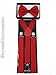 New Suspender Bow Tie Matching Colors Toddler Kids Boys Girls Child (Red)