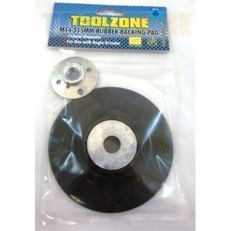 Toolzone M14 Rubber Backing Pad 115Mm for use with Angle Grinder