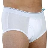 Wearever Men's Super Washable Incontinence Underwear Brief Large White
