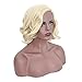 YuHe Blonde Short Curly Wig Synthetic Fiber Heat Resistant Wig Costume Cosplay Hair Replacement Wig for Women