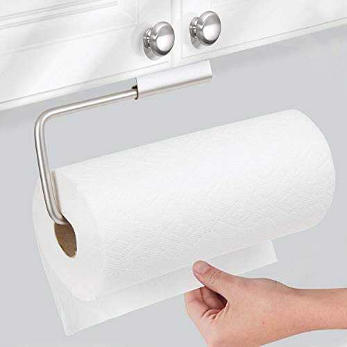 mDesign Versatile Metal Wall Mount Paper Towel Holder & Dispenser