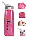 JNTworld Water Bottle with Straw and Handle 800 ML Tritan BPA Free Outdoor Sport Bottle Drinking Bottle, pink