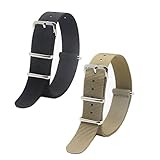 2pc-16mm-Nato-Ss-Nylon-Striped-Black-Coffee-Interchangeable-Replacement-Watch-Strap-Band