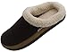 VONMAY Men's Wool Plush Fleece Lined Slip On Memory Foam Clog House Slippers Indoor/Outdoor (Large / 11-12 D(M) US, Coffee/Light Brown)