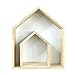 Pueri House Shape Wooden Wall Storage Shelf Display Hanging Shelving Children's Room Decoration (White)