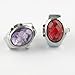 Youyoupifa Oval Faceted Crystal Inlay Hunter Case Quartz Finger Ring Watch (Light Purple)