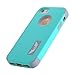 iPhone SE Case, Pandawell™ Shockproof Hybrid High Impact Hard Plastic+Soft Silicon Rubber Armor Defender Case Cover for Apple iPhone SE (Mint Green/Grey)