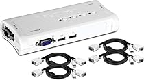TRENDnet 4-Port USB 2.0 KVM Switch and Cable Kit TK-407K (White)