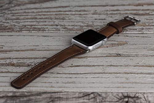Genuine Leather Brown Apple Watch band, 42mm, 38mm, 40mm, 44mm for series 1-2-3-4