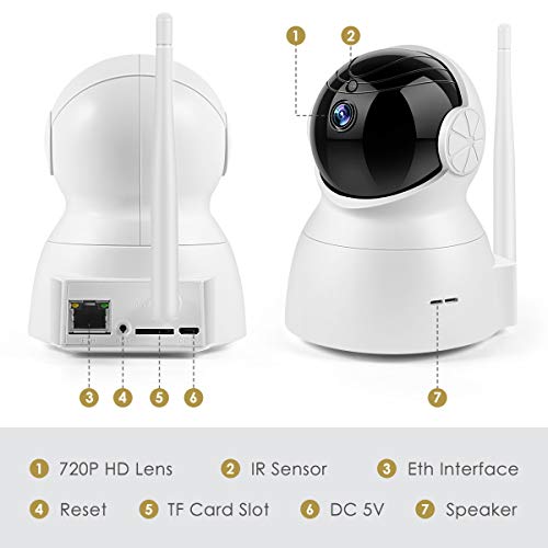 Wireless Security Camera, Home Security Surveillance Video Camera with Two Way Audio, 720P Pan/Tilt Night Vision Baby Monitor, Nanny Cam
