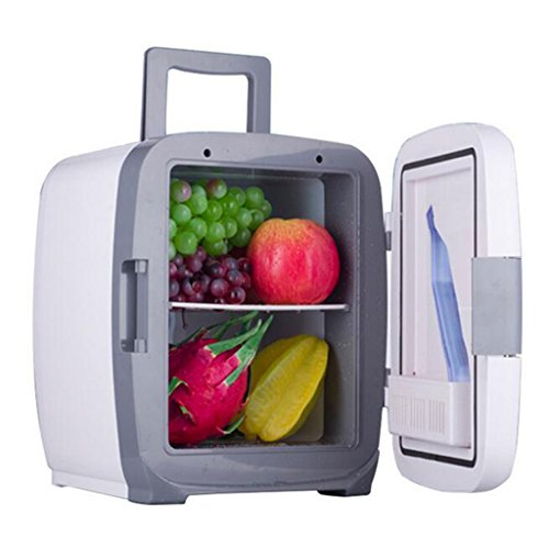 Click Here to See More Images LJQ Cooler 13L Car Refrigerator Mini Fridge Cooler Box Household Portable White Small Refrigerator