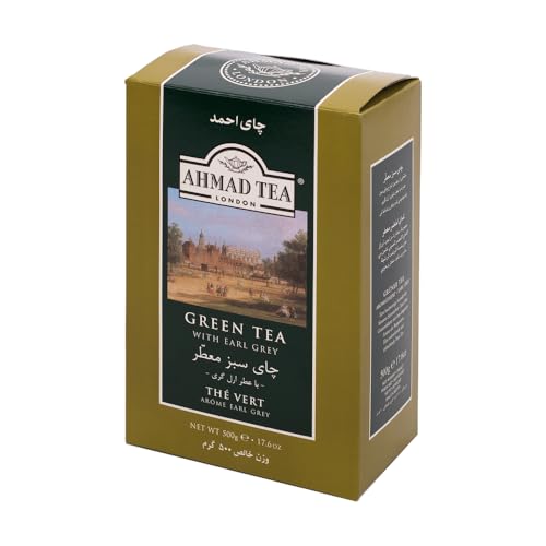 AHMAD TEA GREEN TEA, EARL GREY LOOSE TEA, 500 GRAM