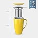 Sweese 15 OZ Porcelain Tea Mug with Infuser and Lid, Loose Leaf Tea Cup, Gifts for Tea Lover, Yellow - 201.105