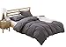 Colourful Snail 100-Percent Natural Washed Cotton Duvet Cover Set, Ultra Soft and Easy Care, Fade Resistant, King, Dark Grey (Comforter Not Included)