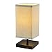 Mane Square Lantern Bedside Table Lamp - Stylish Minimally Designed 9W Table Lamp with Beige Lamp Shade - Bedside Table Lamp for Bedrooms, Living Rooms, Dorms, Coffee Tables, and Nightstands