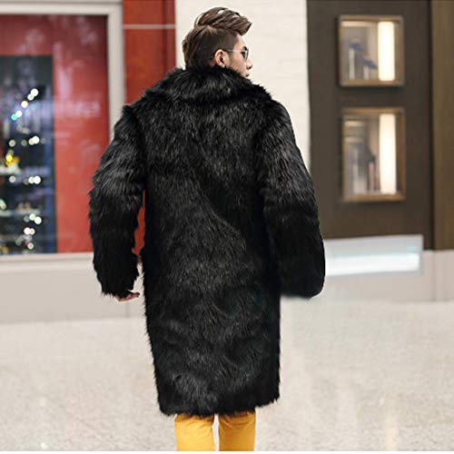 Hot Sale! minRan Men's Fashion Luxury Faux Fur Coat Jacket Winter Warm Tops Long Coats Overwear Outwear