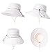 Womens Sun UV Protection Hats with Ponytail Hole Cap Wide Brim Summer Garden Shade Hat Crushable Beige Hat